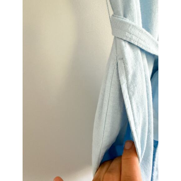 J.Crew Factory | NWT Linen-blend belted mini shirtdress in Light blue | Sz PXXS - Picture 5 of 11